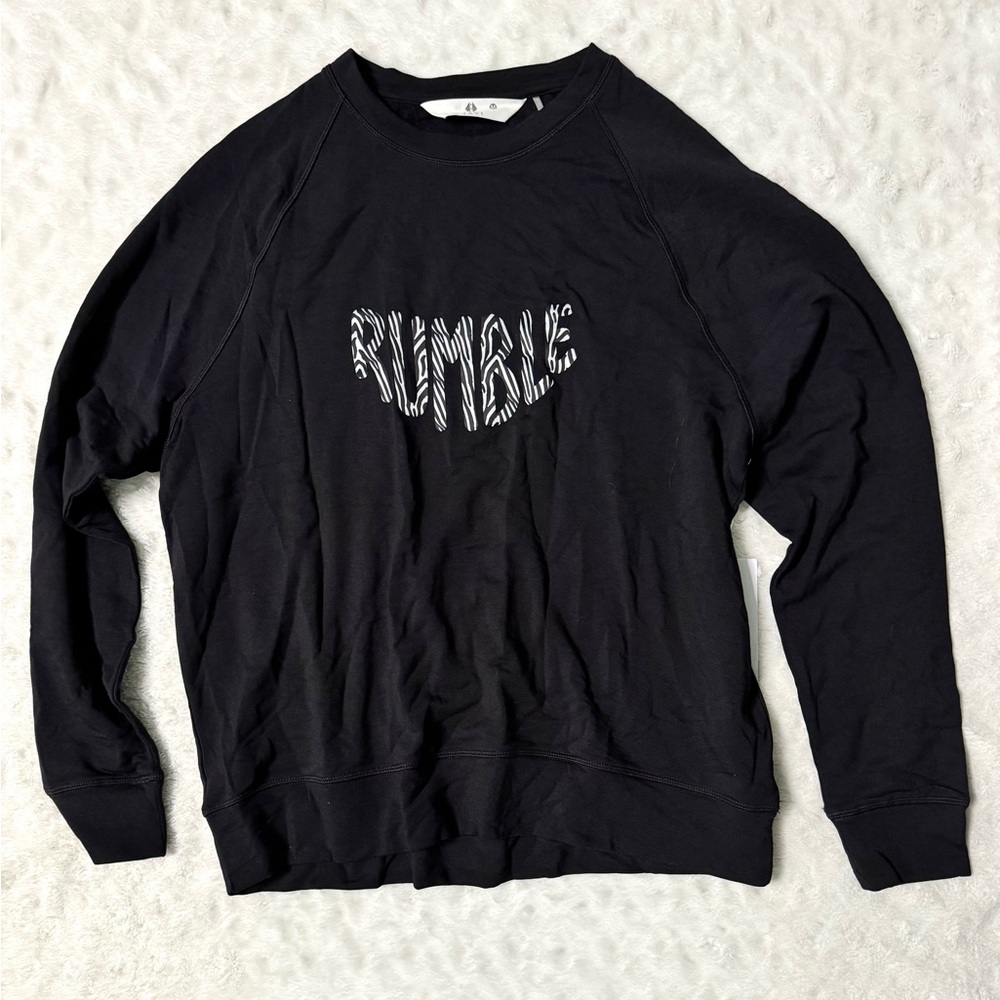 NWT- TAVI Rumble Zebra Black Crewneck Pullover Sweatshirt